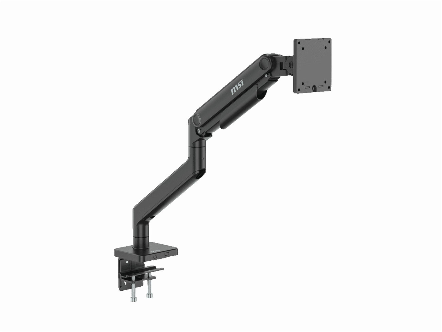 MSI  - MAG MT201 - Premium Heavy Duty Single Monitor Stand Arm, Supports 17-49" Screens and 44 Lbs, VESA Compatible, Adjustable Spring Assisted Mount, Clamp & Grommet, Quick Release Plate - Black - Serious Techies