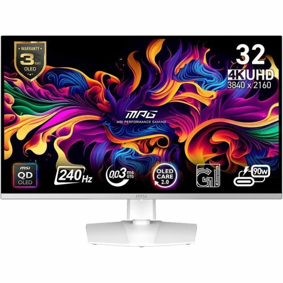 MSI  - MPG 321CURX QD-OLED 32-Inch 3840 X 2160 (UHD) Computer Monitor, 240Hz, Adaptive-Synch, HDMI, DP Port, VESA Mountable, Tilt, Speaker, 0.03Ms, Black - Serious Techies