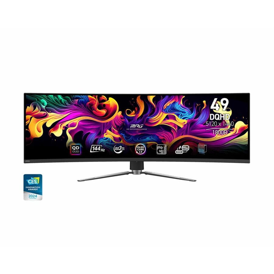 MSI - MPG 491CQP QD-OLED, 49 Curved Gaming Monitor, 5120 X 1440 (DQHD), OLED 0.03Ms Response Time, 144Hz, True Black HDR 400, HDMI, DP Port - Serious Techies