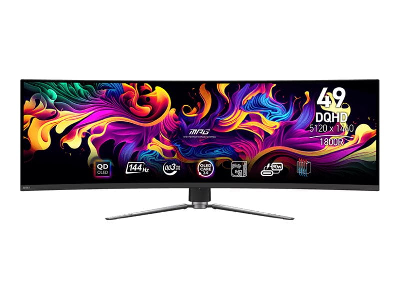 MSI - MPG 491CQP QD-OLED, 49 Curved Gaming Monitor, 5120 X 1440 (DQHD), OLED 0.03Ms Response Time, 144Hz, True Black HDR 400, HDMI, DP Port - Serious Techies