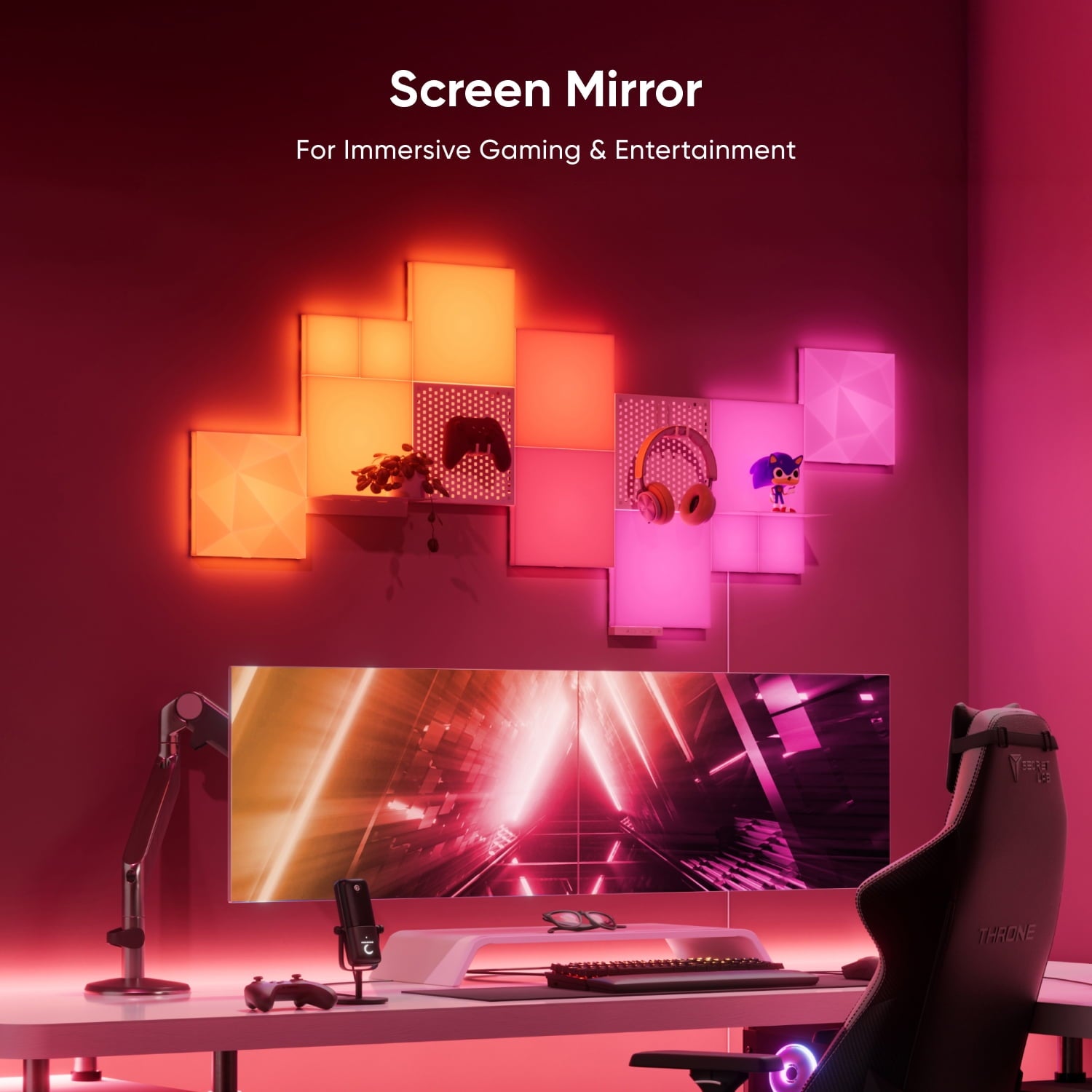 Nanoleaf - Blocks Combo S Smarter Kit, Indoor RGBW Wifi Wall Light Panels, 4Pk - Serious Techies