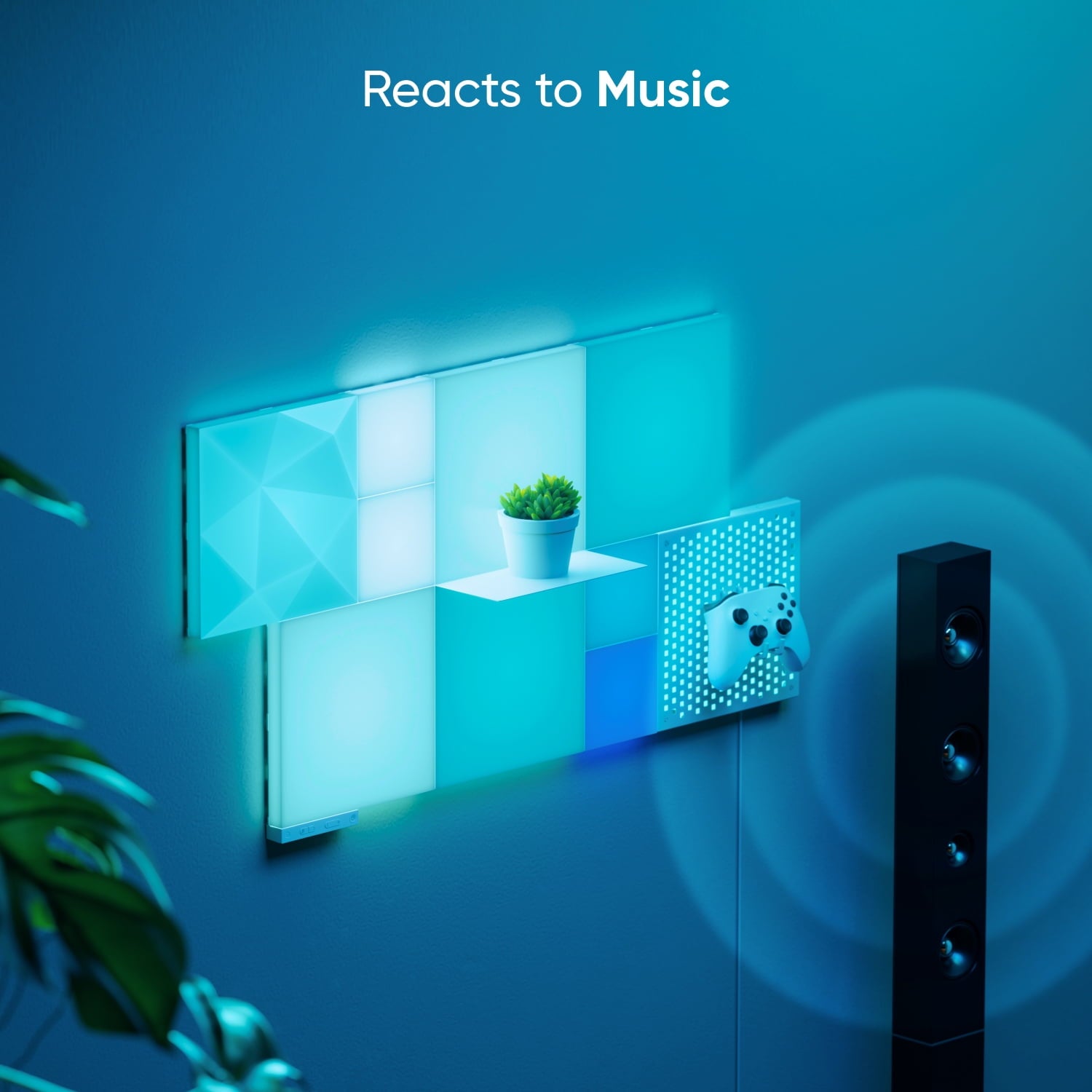 Nanoleaf - Blocks Combo S Smarter Kit, Indoor RGBW Wifi Wall Light Panels, 4Pk - Serious Techies