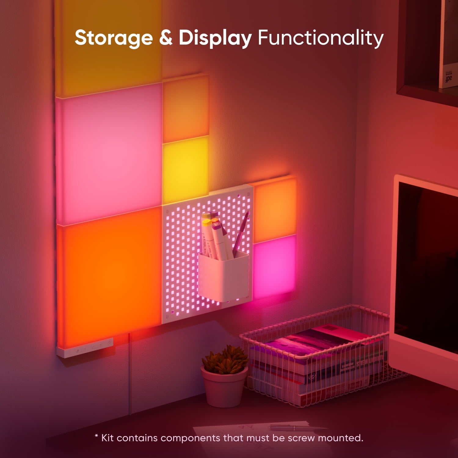 Nanoleaf - Blocks Combo S Smarter Kit, Indoor RGBW Wifi Wall Light Panels, 4Pk - Serious Techies