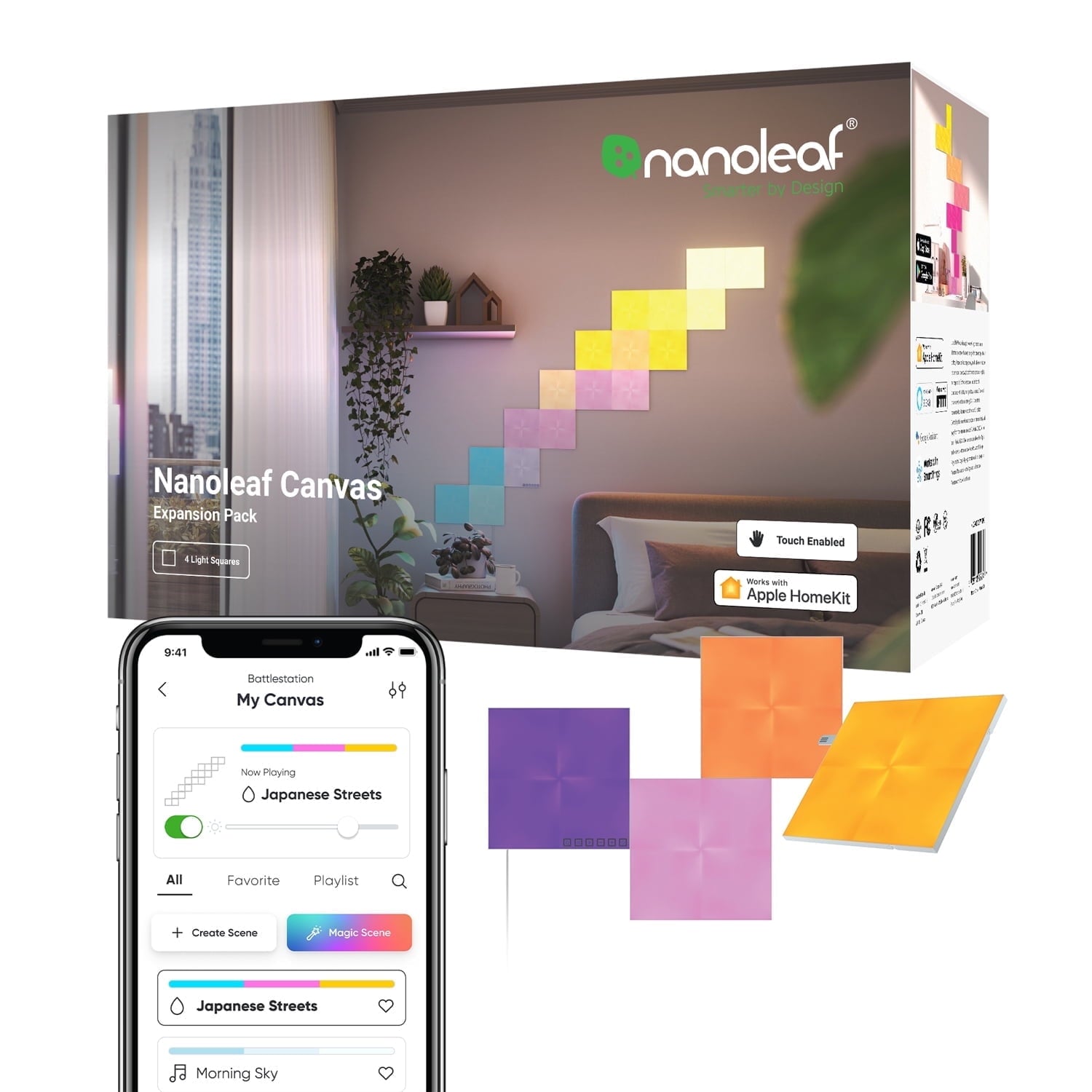 Nanoleaf - Canvas Expansion Pack - 4 Light Panels - White Finish - Multicolor - Serious Techies