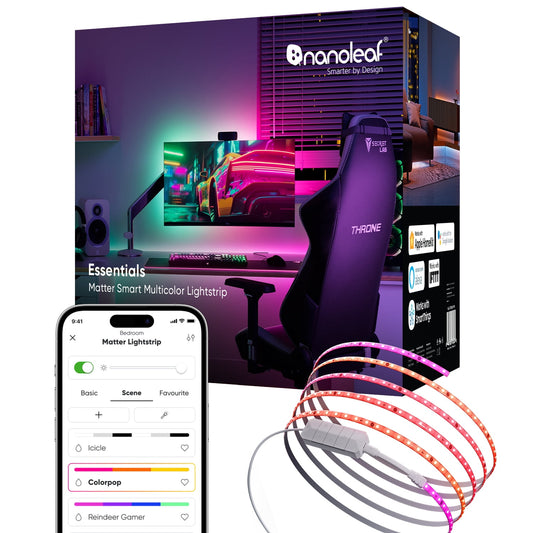 Nanoleaf - Essentials Matter LED Light Strip, RGBW, 16.4 Ft (1 Piece Strip Unit), Indoor Use - Serious Techies