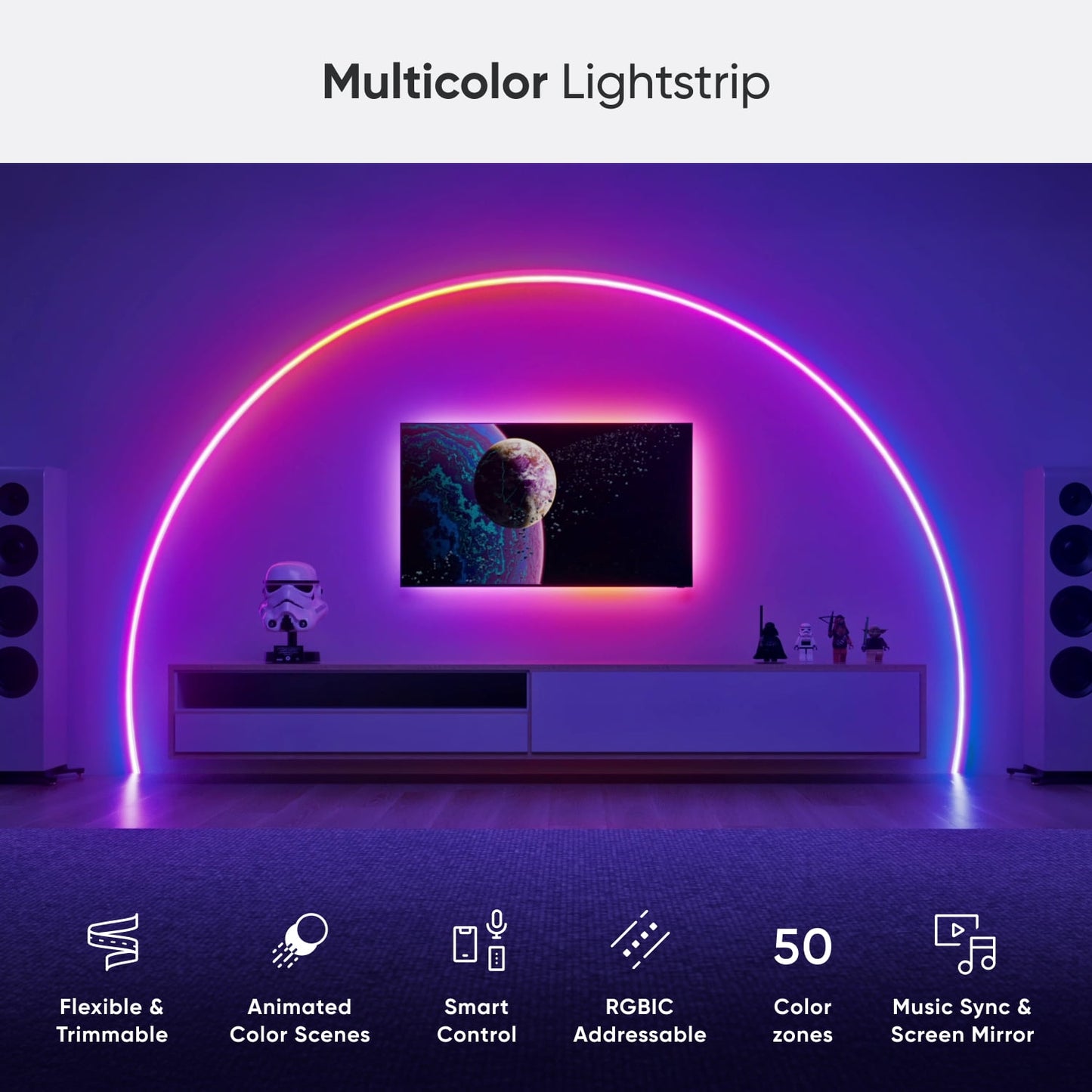 Nanoleaf - Essentials Matter LED Light Strip, RGBW, 16.4 Ft (1 Piece Strip Unit), Indoor Use - Serious Techies