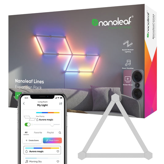 Nanoleaf - Lines 60 Degrees Expansion Pack - Smart LED Wall Light Lines - 3Pk - Serious Techies