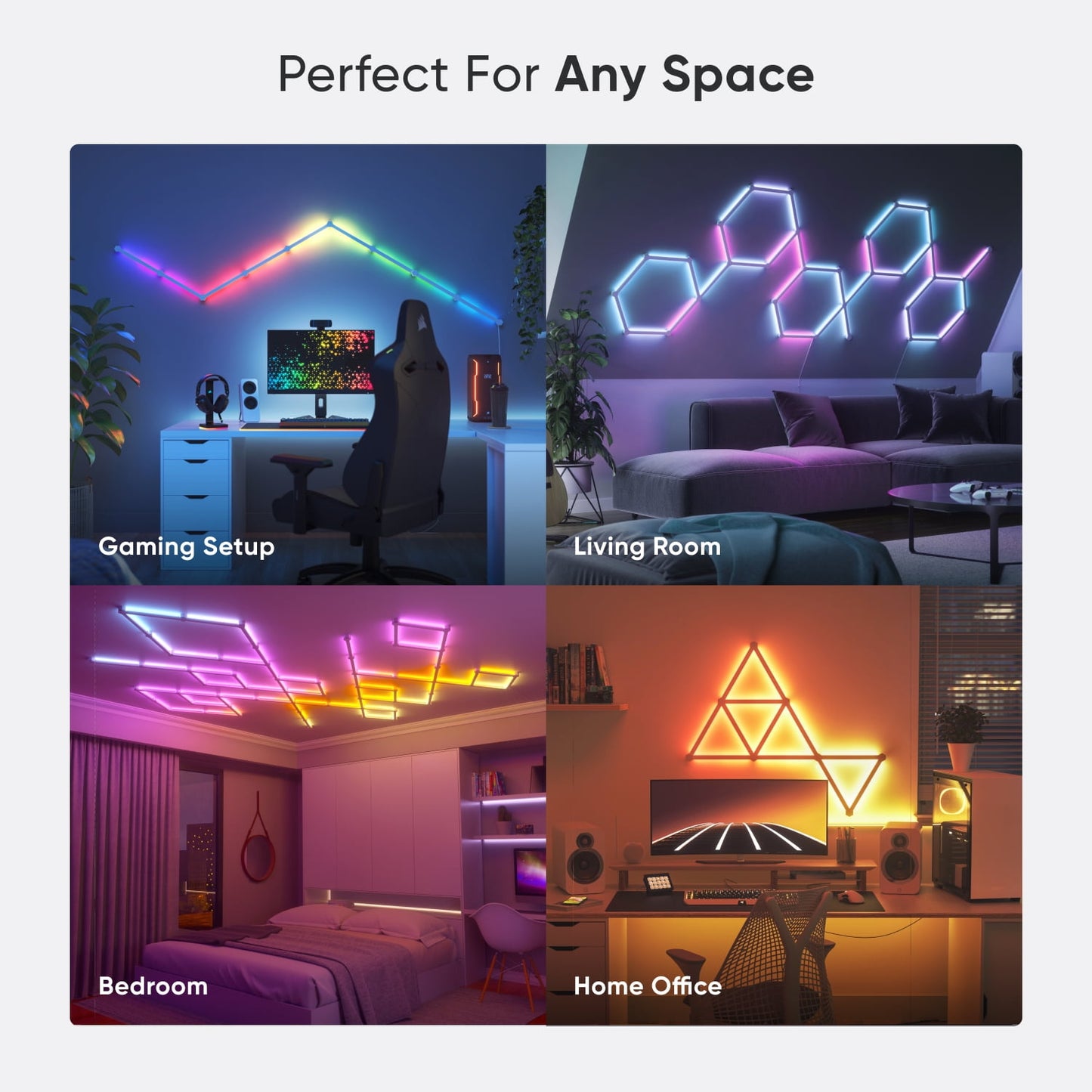 Nanoleaf - Lines 60 Degrees Expansion Pack - Smart LED Wall Light Lines - 3Pk - Serious Techies
