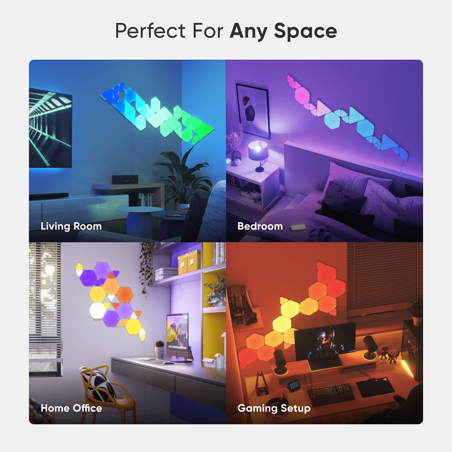 Nanoleaf - Shapes Mini Triangles Smarter Kit - Smart LED Wall Light Panels - 9Pk - Serious Techies