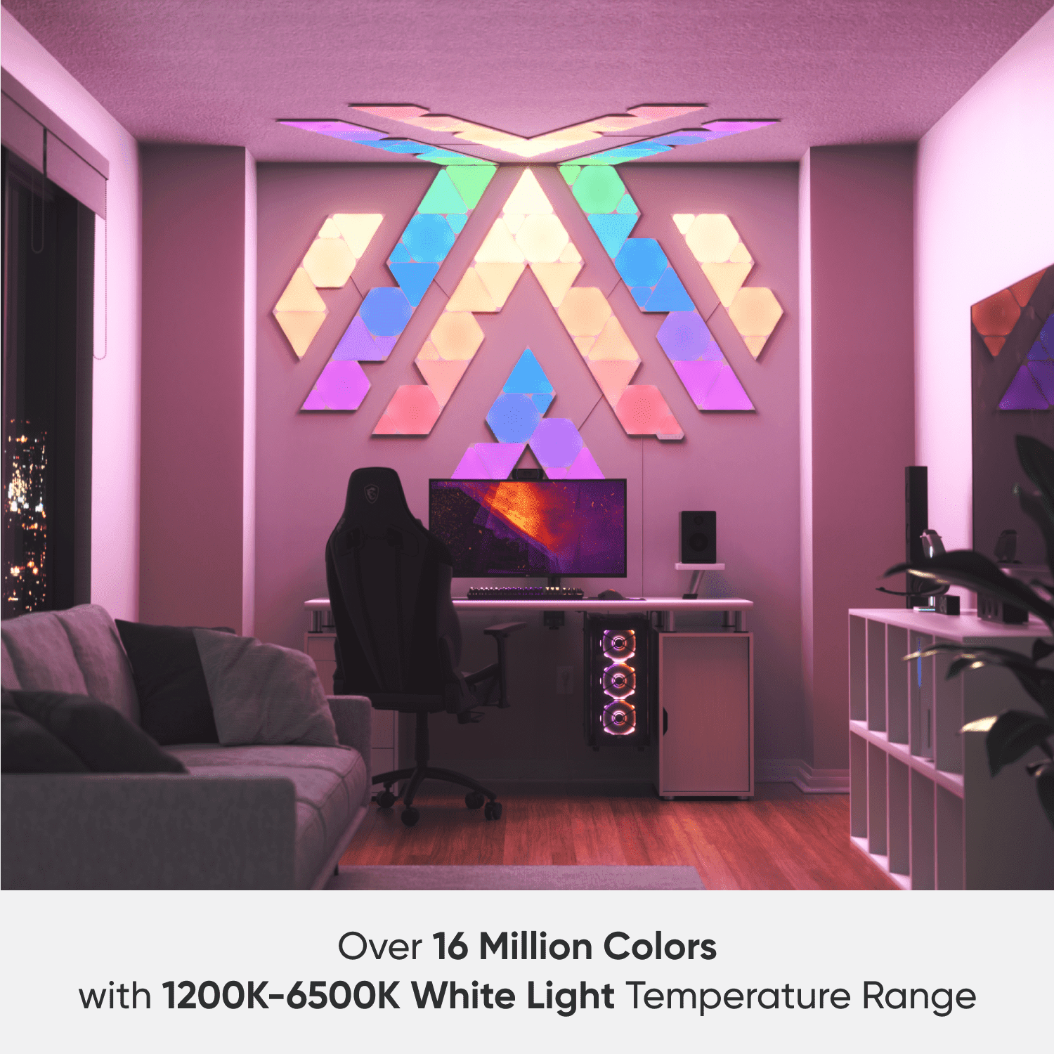 Nanoleaf - Shapes Mini Triangles Smarter Kit - Smart LED Wall Light Panels - 9Pk - Serious Techies