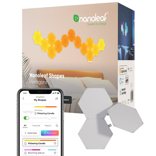Nanoleaf - Shapes Hexagons Expansion Pack - Smart LED Wall Light Panels - 3Pk - Serious Techies