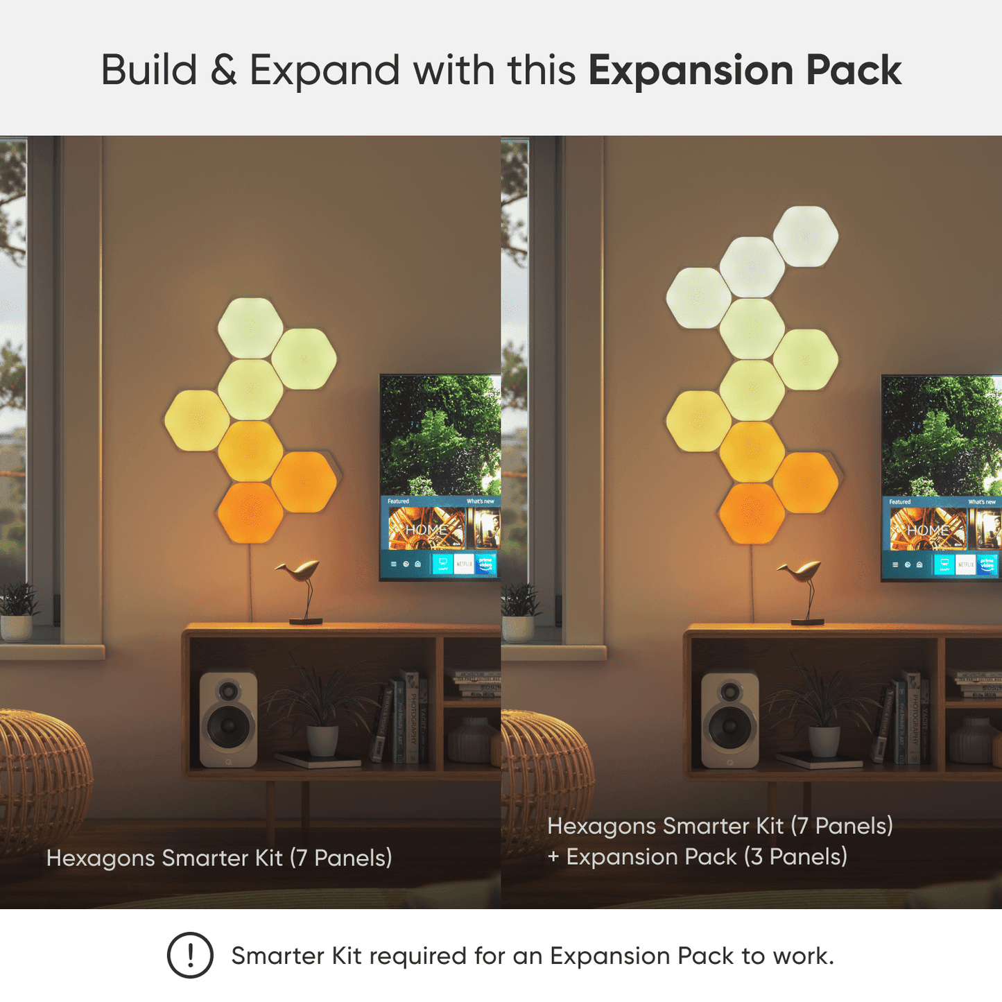 Nanoleaf - Shapes Hexagons Expansion Pack - Smart LED Wall Light Panels - 3Pk - Serious Techies
