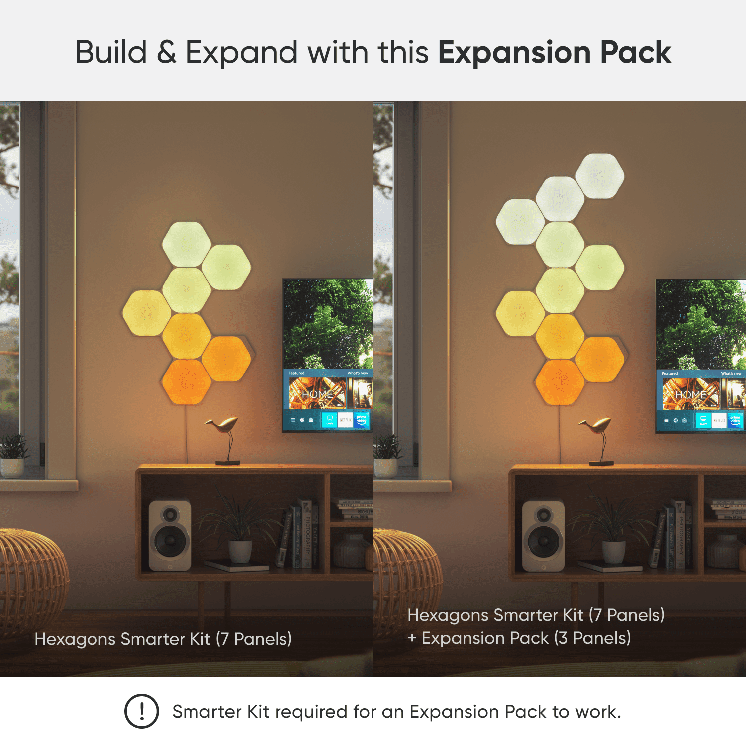 Nanoleaf - Shapes Hexagons Expansion Pack - Smart LED Wall Light Panels - 3Pk - Serious Techies