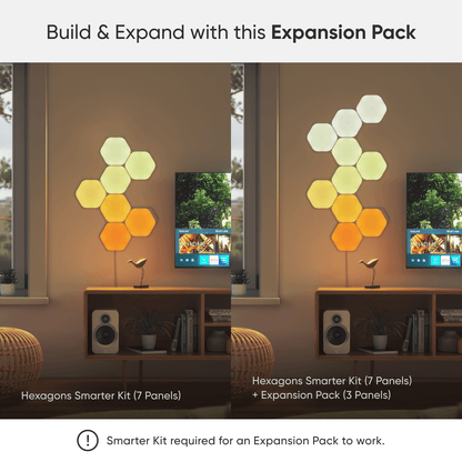 Nanoleaf - Shapes Hexagons Expansion Pack - Smart LED Wall Light Panels - 3Pk - Serious Techies