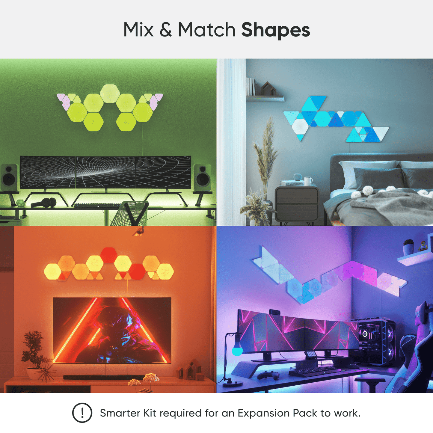 Nanoleaf - Shapes Hexagons Expansion Pack - Smart LED Wall Light Panels - 3Pk - Serious Techies