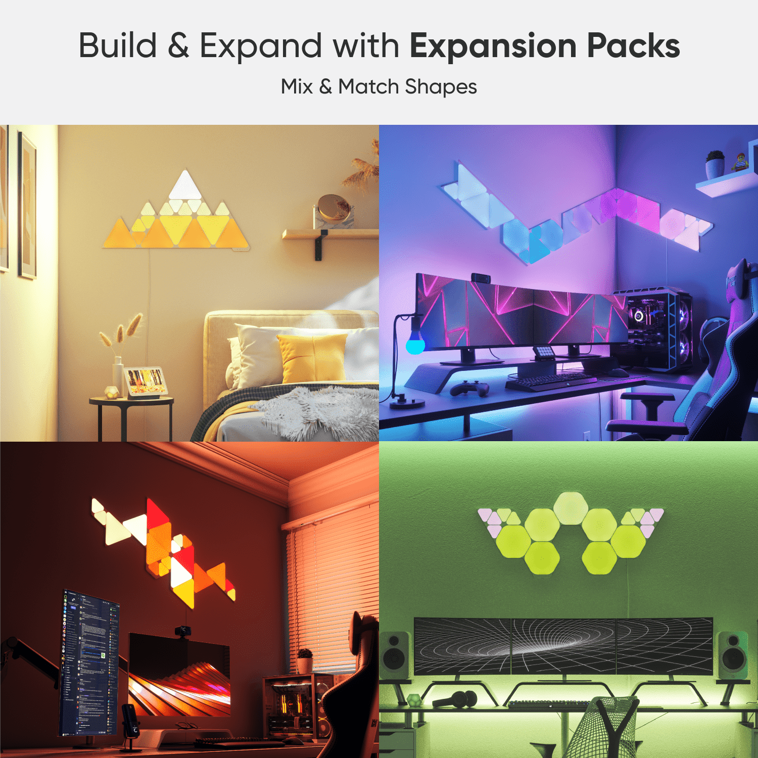 Nanoleaf - Shapes Mini Triangles Smarter Kit - Smart LED Wall Light Panels - 9Pk - Serious Techies