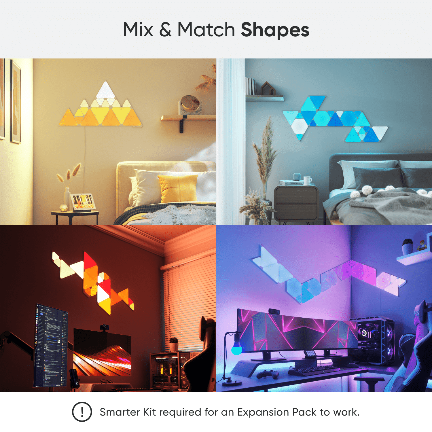 Nanoleaf - Shapes Triangles Expansion Pack - Smart LED Wall Light Panels - 3Pk - Serious Techies