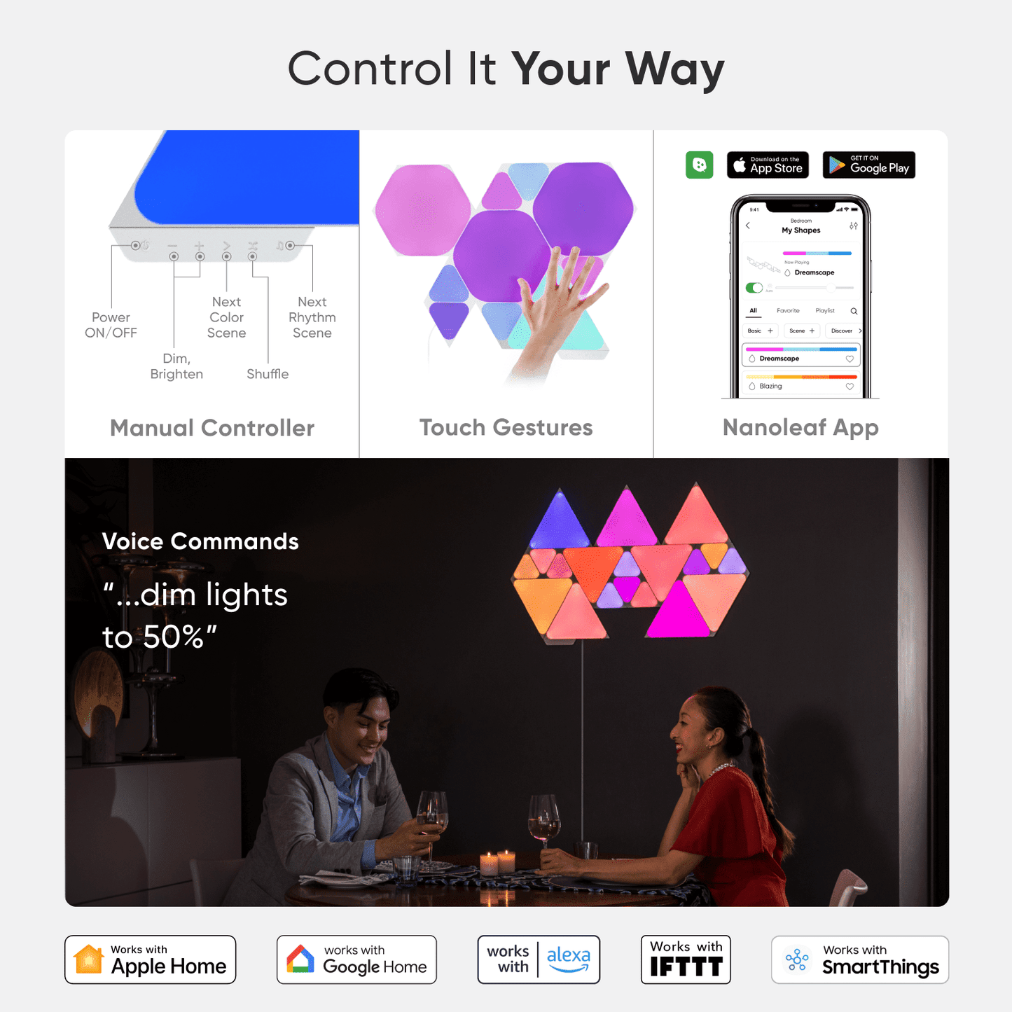 Nanoleaf - Shapes Triangles Expansion Pack - Smart LED Wall Light Panels - 3Pk - Serious Techies