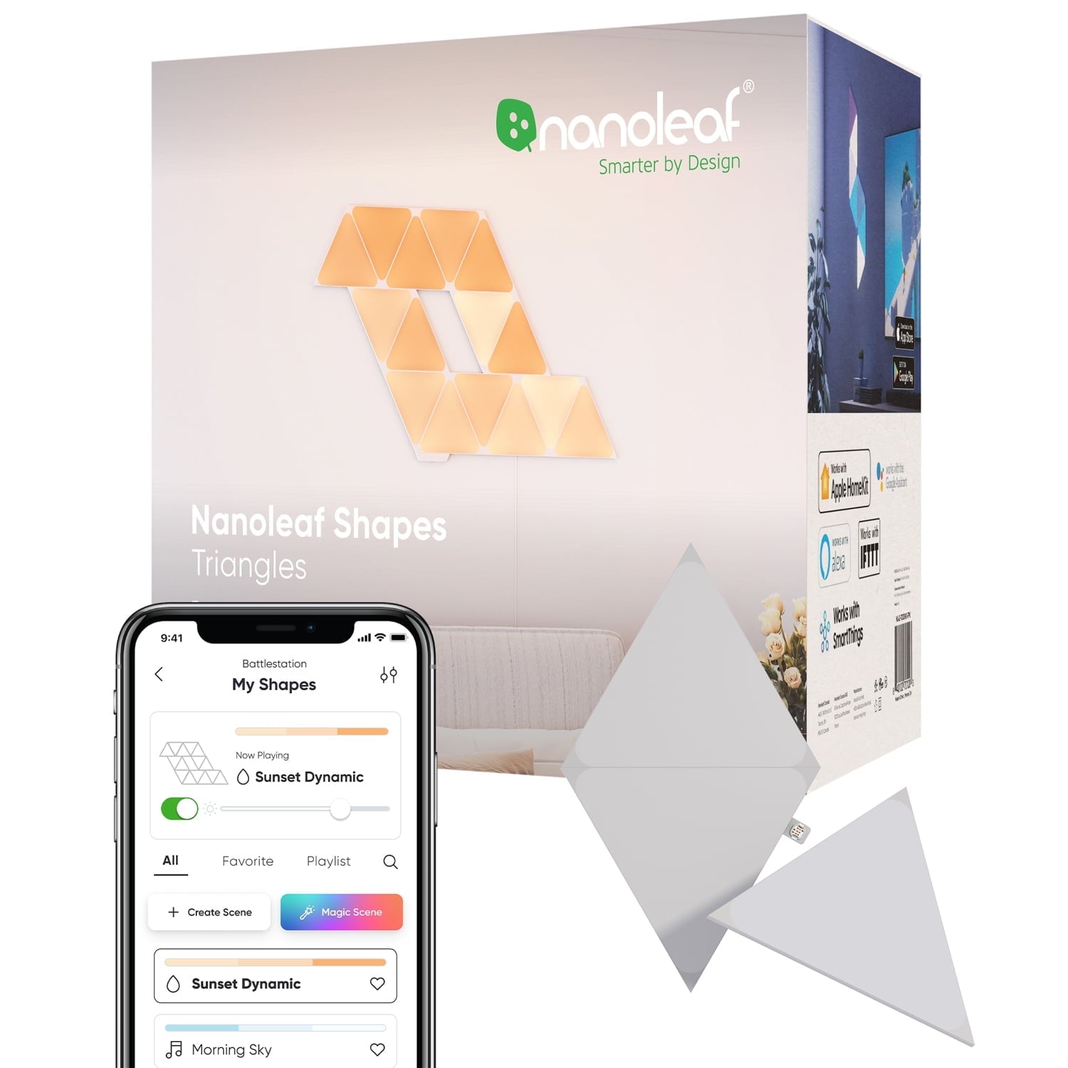 Nanoleaf - Shapes Triangles Expansion Pack - Smart LED Wall Light Panels - 3Pk - Serious Techies