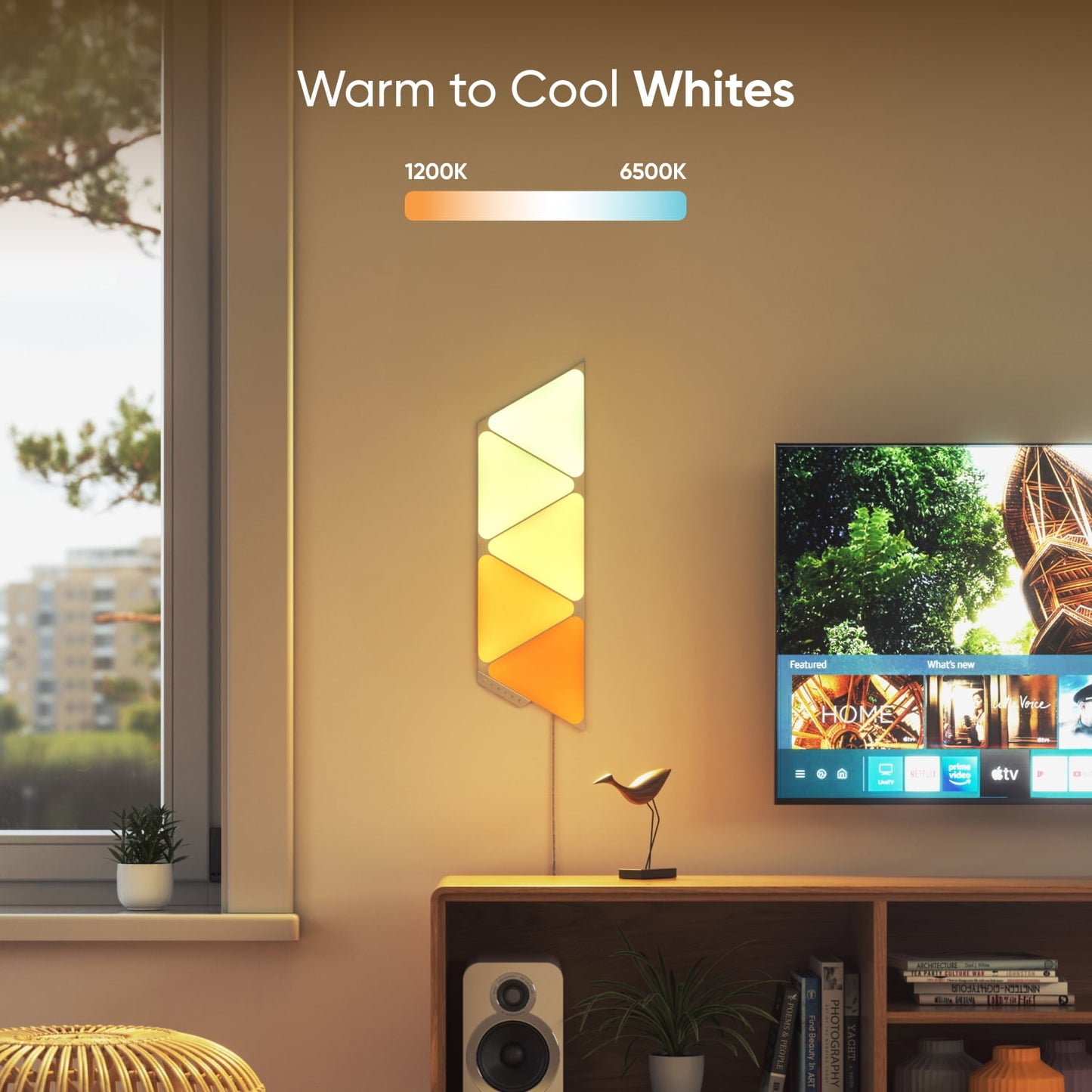 Nanoleaf - Shapes Triangles Smarter Kit, Indoor Modern Modular LED Wall Light Panels, 5PK - Serious Techies