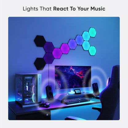 Nanoleaf - Shapes Ultra Black Hexagons Expansion Pack, 3Pk – LED Wall Panels, Modern Style - Serious Techies