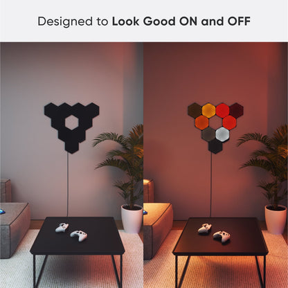 Nanoleaf - Shapes Ultra Black Hexagons Expansion Pack, 3Pk – LED Wall Panels, Modern Style - Serious Techies