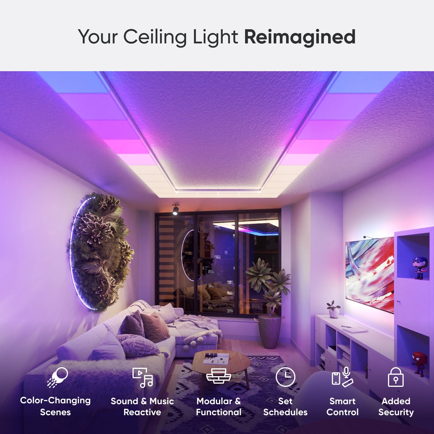 Nanoleaf - Skylight Expansion Pack (1Pk) – Smart LED Modular Color-Changing Ceiling Light - Serious Techies