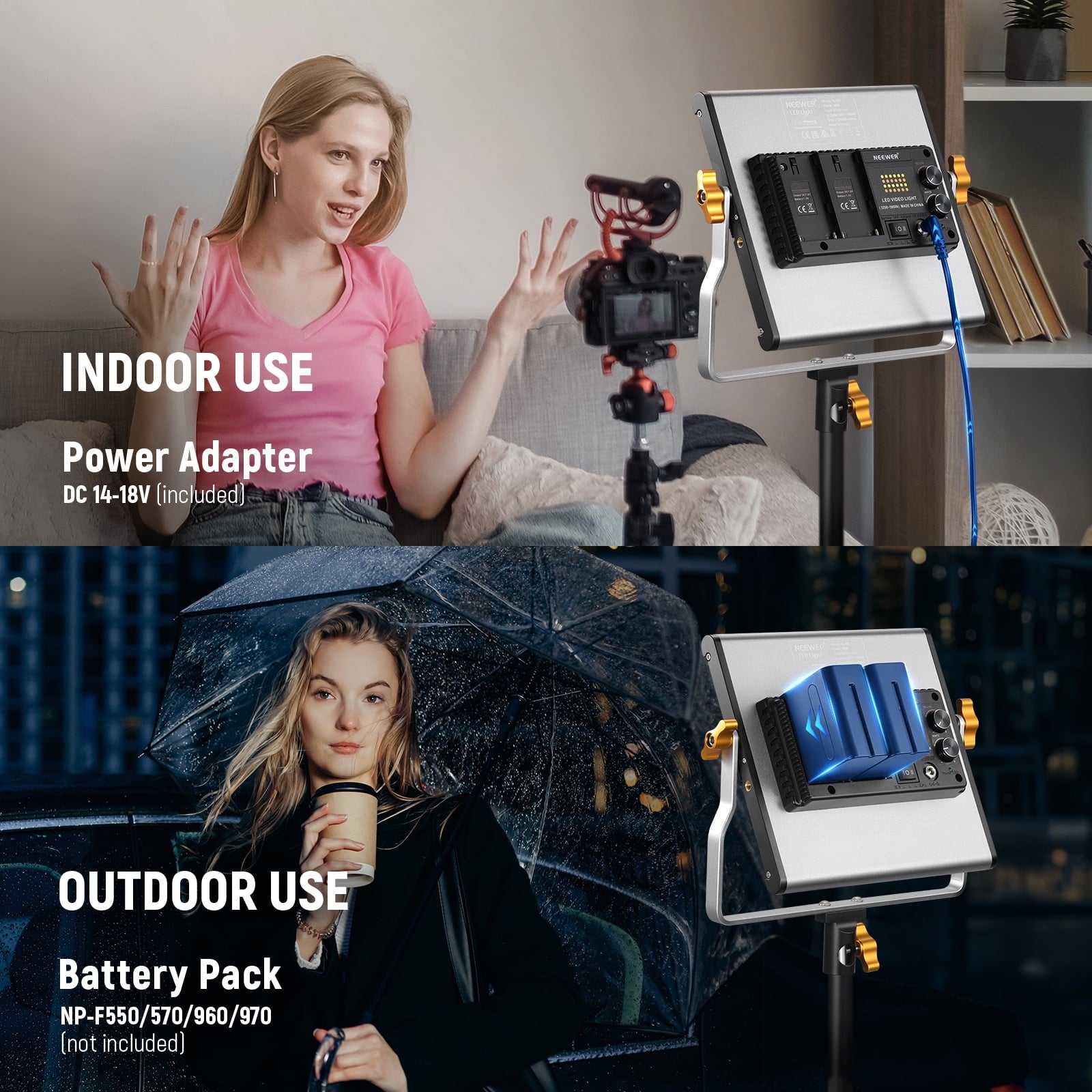 2-Pack Aluminum Alloy Bi-Color 480 LED Video Light Kit – 3200K-5600K, CRI 96+, W/U Bracket & 75" Stand for Photography, Streaming - Serious Techies
