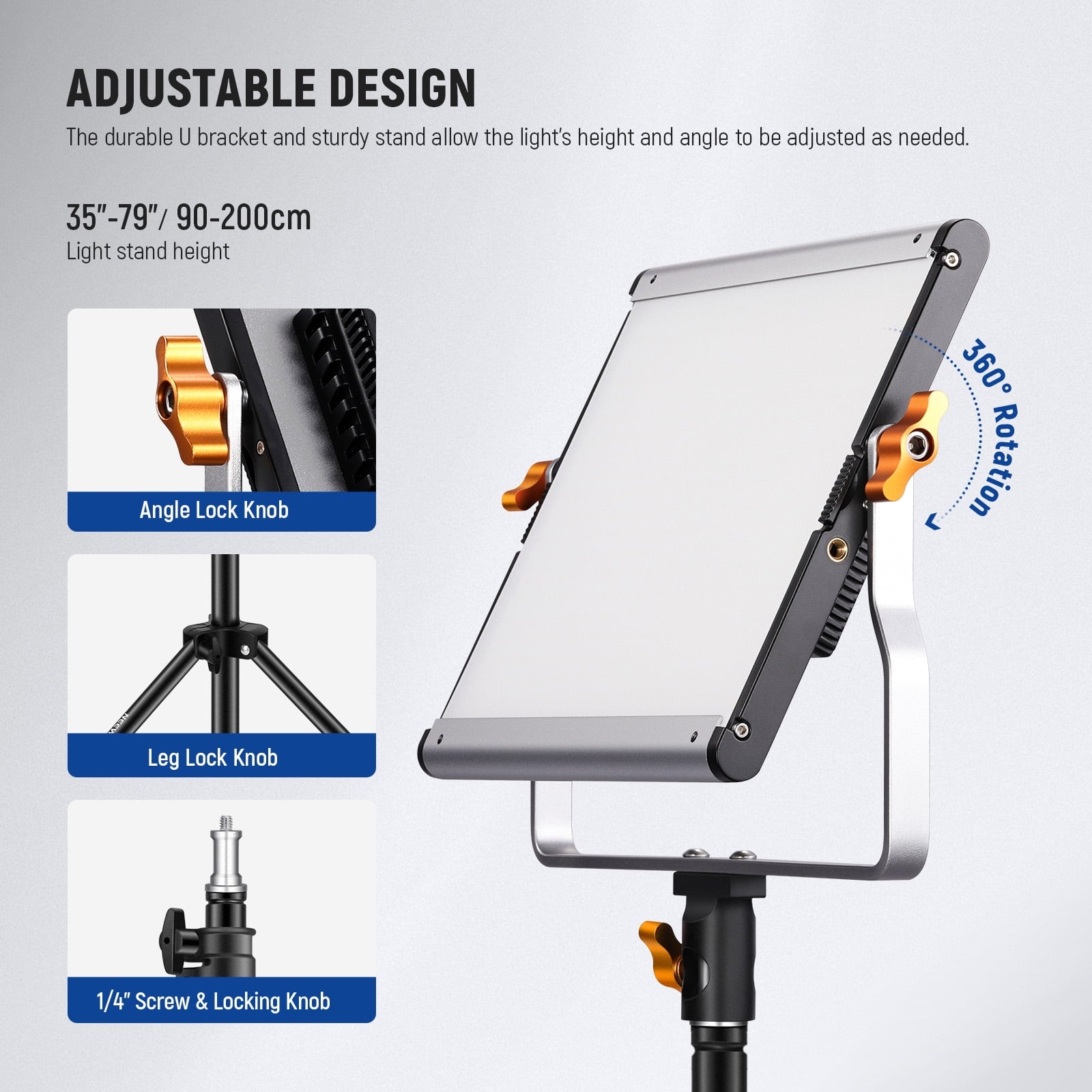 2-Pack Aluminum Alloy Bi-Color 480 LED Video Light Kit – 3200K-5600K, CRI 96+, W/U Bracket & 75" Stand for Photography, Streaming - Serious Techies
