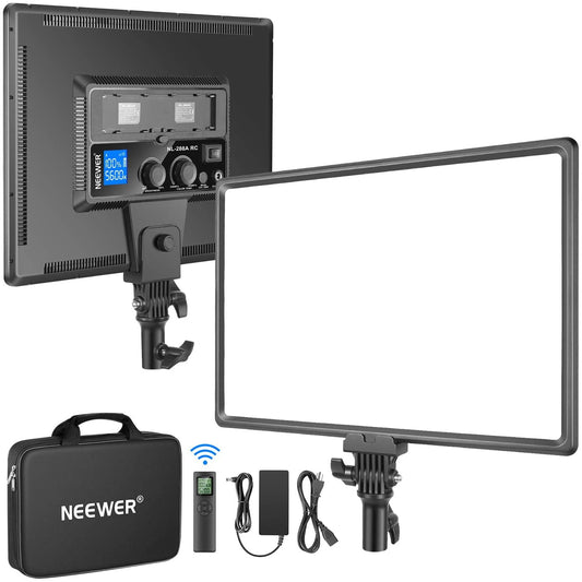 Neewer - NL288 LED Video Light with 2.4G Remote, 45W 4800Lux 3200K-5600K CRI 97+ Dimmable Bi-Color 18" Soft Light Panel for Photography Youtube Live Stream Game Zoom Meeting(Battery Not Included) - Serious Techies