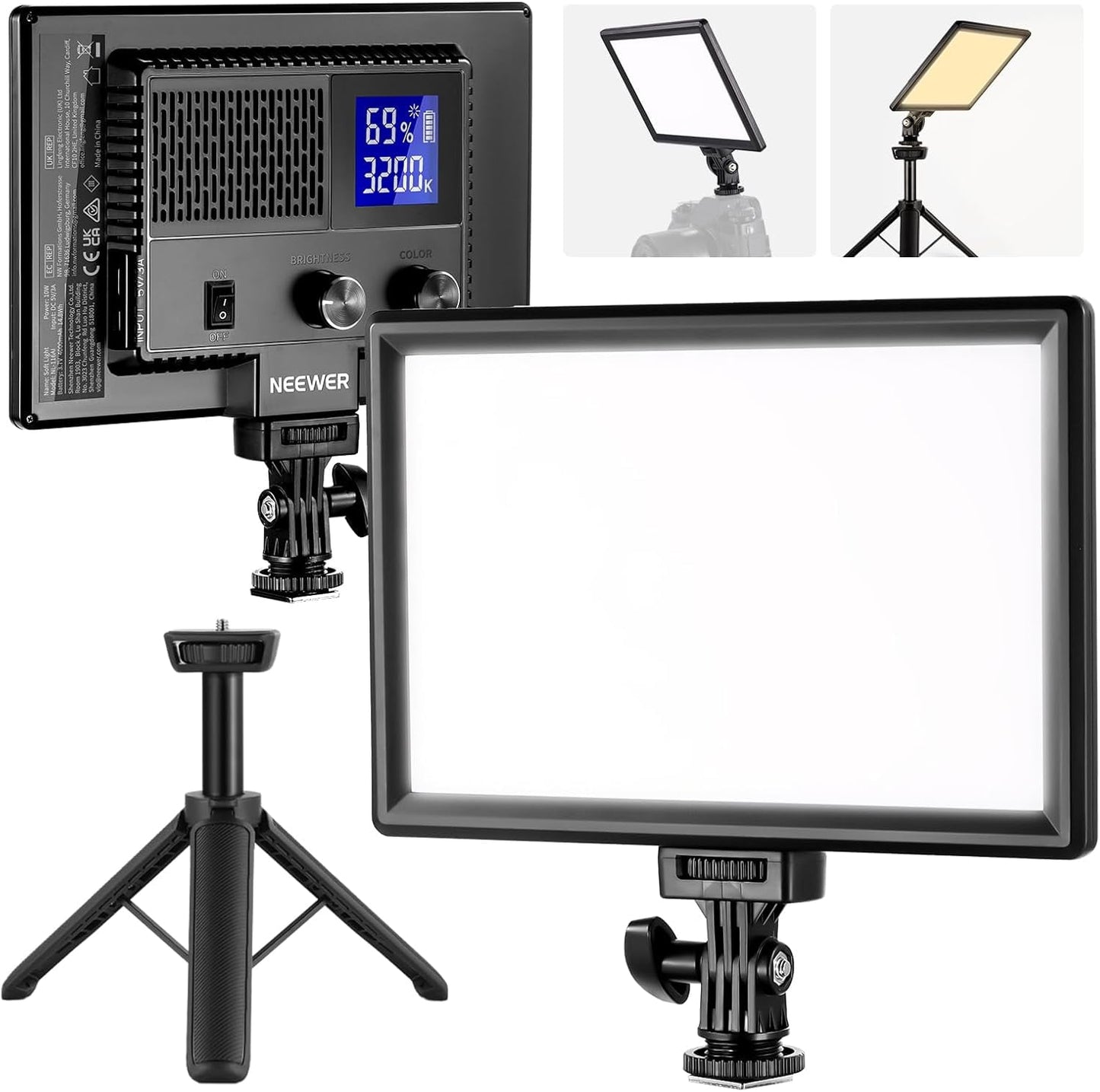 Neewer - NL288 LED Video Light with 2.4G Remote, 45W 4800Lux 3200K-5600K CRI 97+ Dimmable Bi-Color 18" Soft Light Panel for Photography Youtube Live Stream Game Zoom Meeting(Battery Not Included) - Serious Techies