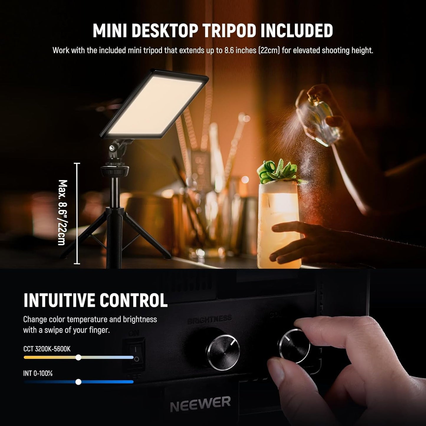 Neewer - NL288 LED Video Light with 2.4G Remote, 45W 4800Lux 3200K-5600K CRI 97+ Dimmable Bi-Color 18" Soft Light Panel for Photography Youtube Live Stream Game Zoom Meeting(Battery Not Included) - Serious Techies