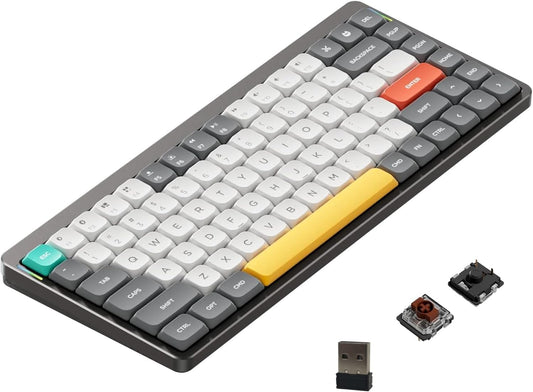 Nuphy - Air75 Mechanical Keyboard, 75% Low Profile Wireless Keyboard, Supports Bluetooth 5.0, 2.4G and Wired Connection, Compatible with Windows and Mac OS Systems-Gateron Brown Switch - Serious Techies
