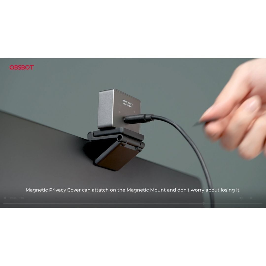 OBSBOT - Meet 2 Ai-Powered 4K Webcam with Fast Auto Focus, Gesture Control, and Built-In Omnidirectional Microphones (Space Gray) - Serious Techies