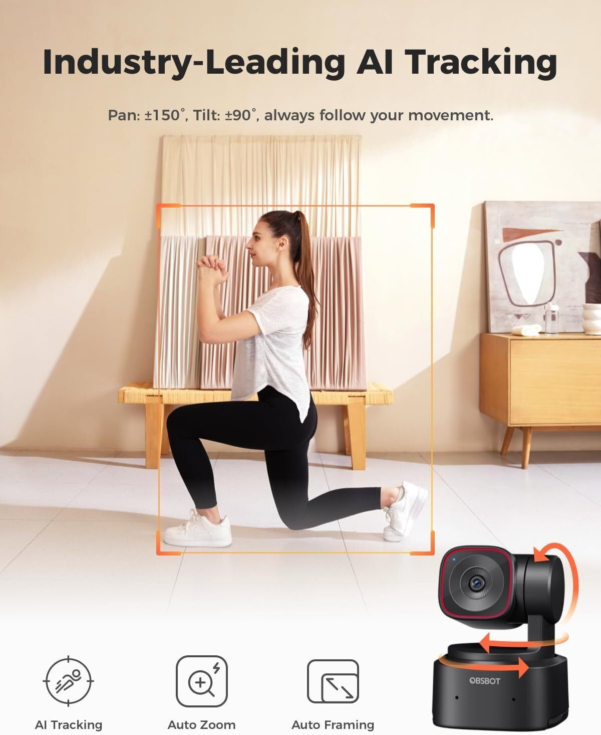 OBSBOT - Tiny 2 Lite Ai-Powered 4K UHD PTZ Webcam 1/2"CMOS Sensor AI Auto Tracking - Serious Techies