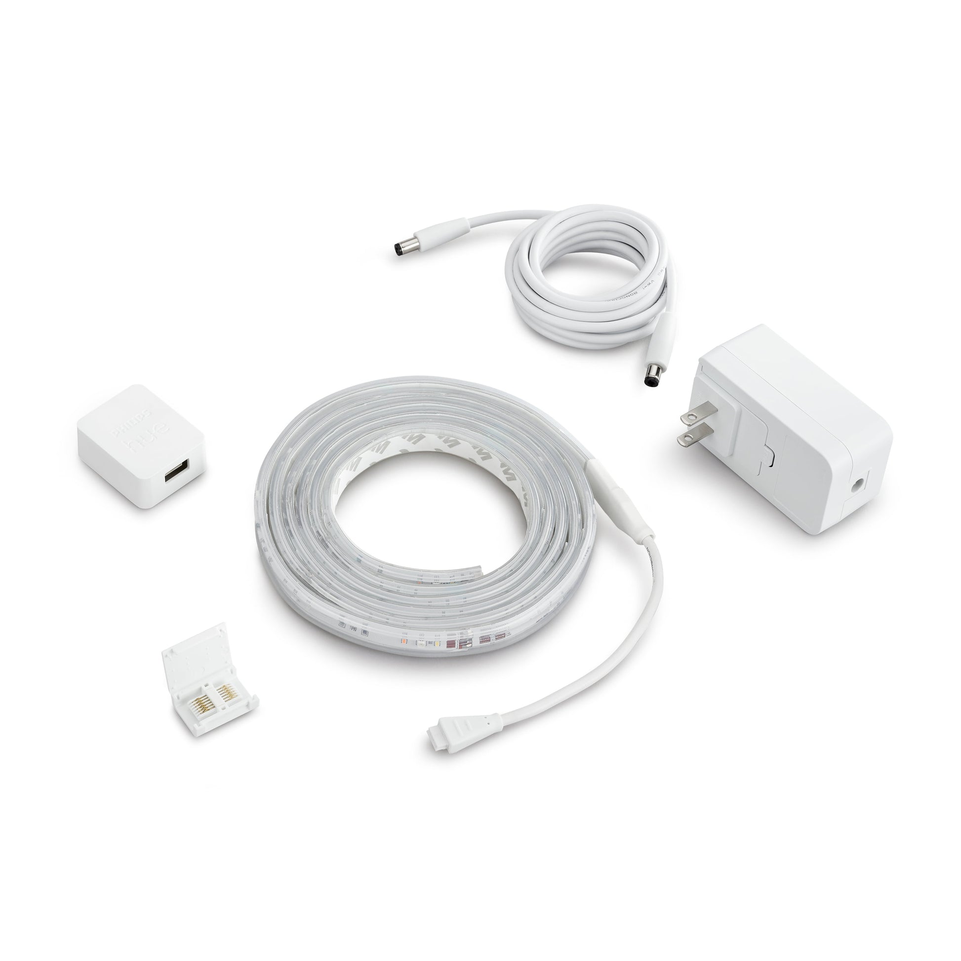 Philips Hue - White and Color Ambiance Light Strip plus 6.5Ft Base Kit with Bluetooth, White - Serious Techies