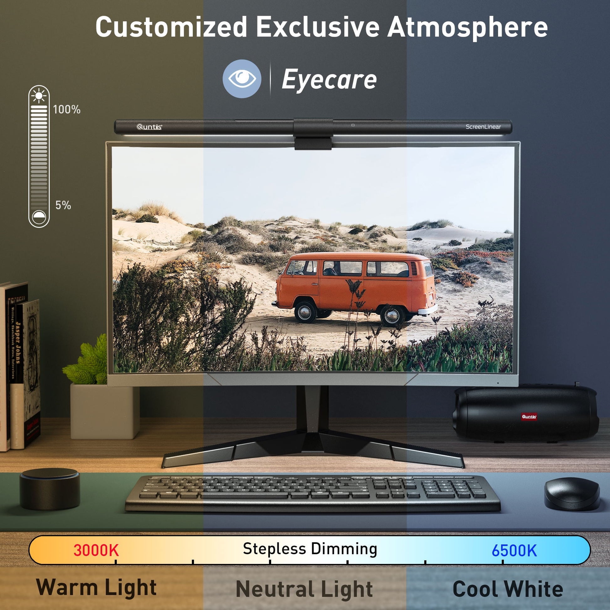 Quntis - Monitor Light Bar PRO with Remote, Eye-Care, No Screen Glare, Fit for Curved Monitor, Auto Dimming Screen Light Bar for Home Office Gaming Desk Lamp - Serious Techies