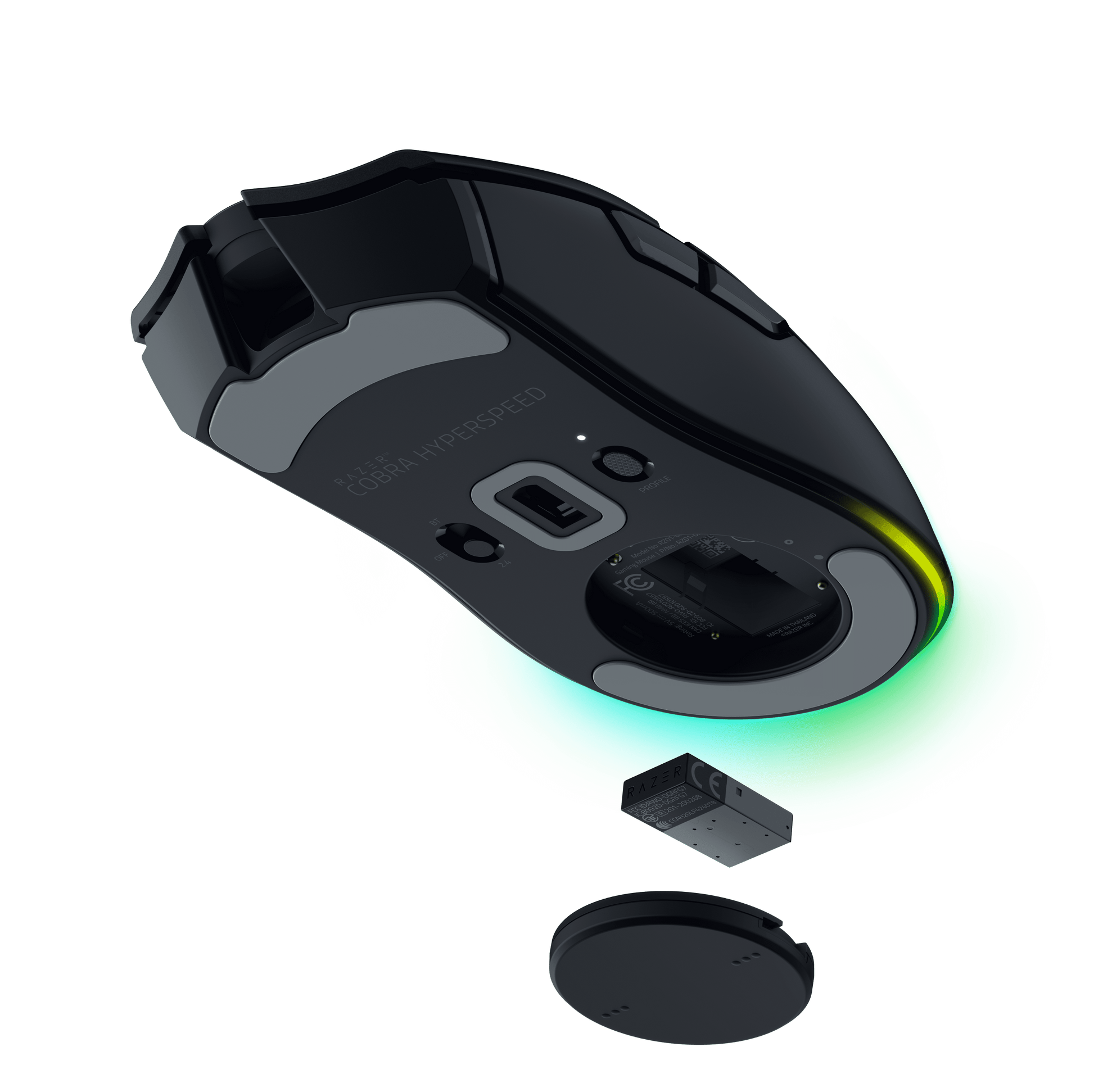 Cobra Hyperspeed - Lightweight Customizable Wireless PC Gaming Mouse, 2.4Ghz, Bluetooth, 62G, Black - Serious Techies