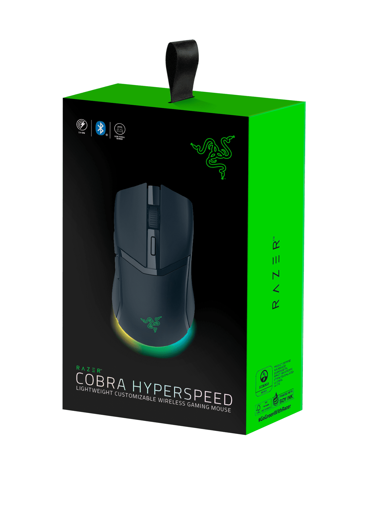 Cobra Hyperspeed - Lightweight Customizable Wireless PC Gaming Mouse, 2.4Ghz, Bluetooth, 62G, Black - Serious Techies