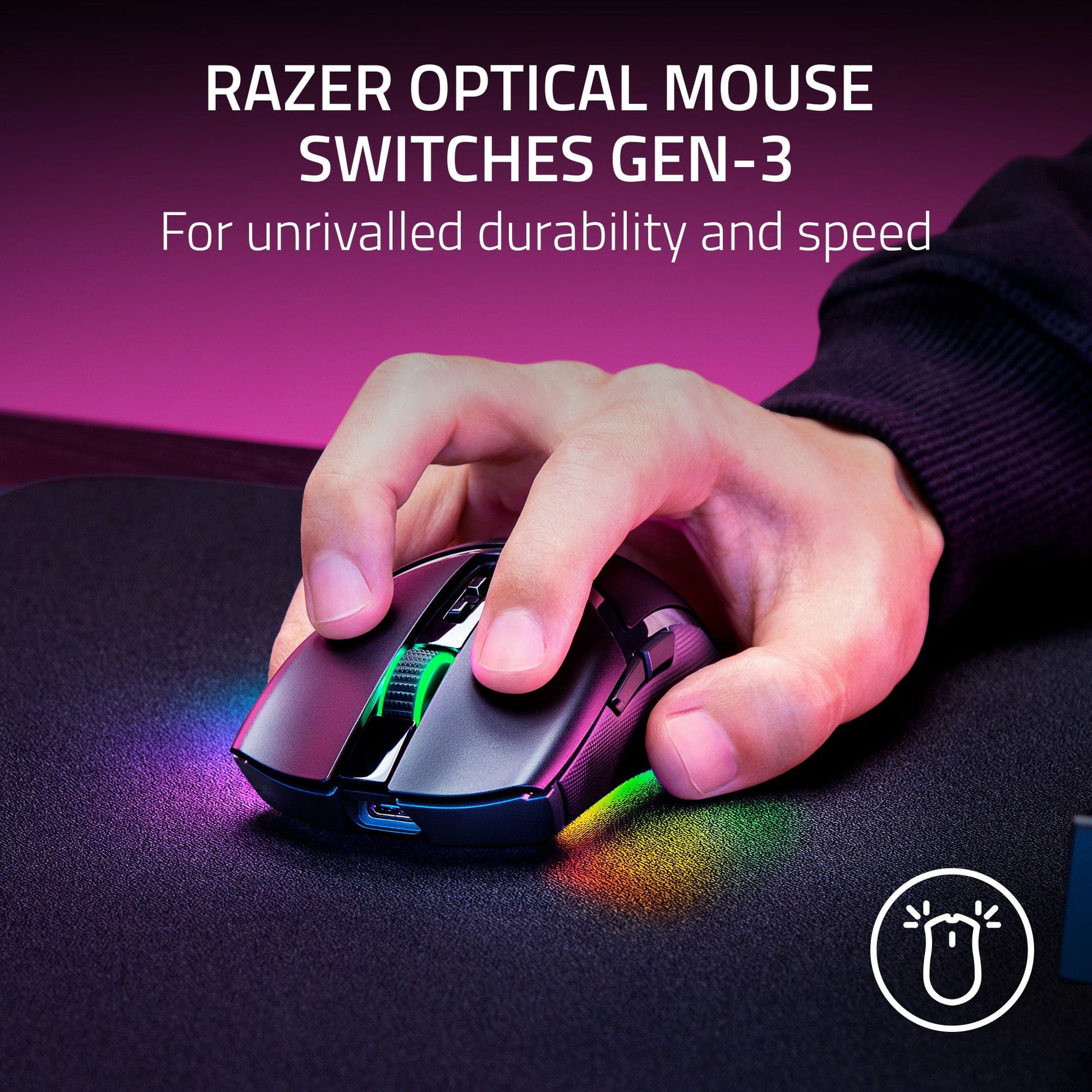 Cobra Pro Lightweight Wireless PC Gaming Mouse with  Chroma RGB, Customizable Controls, 77G, Black - Serious Techies