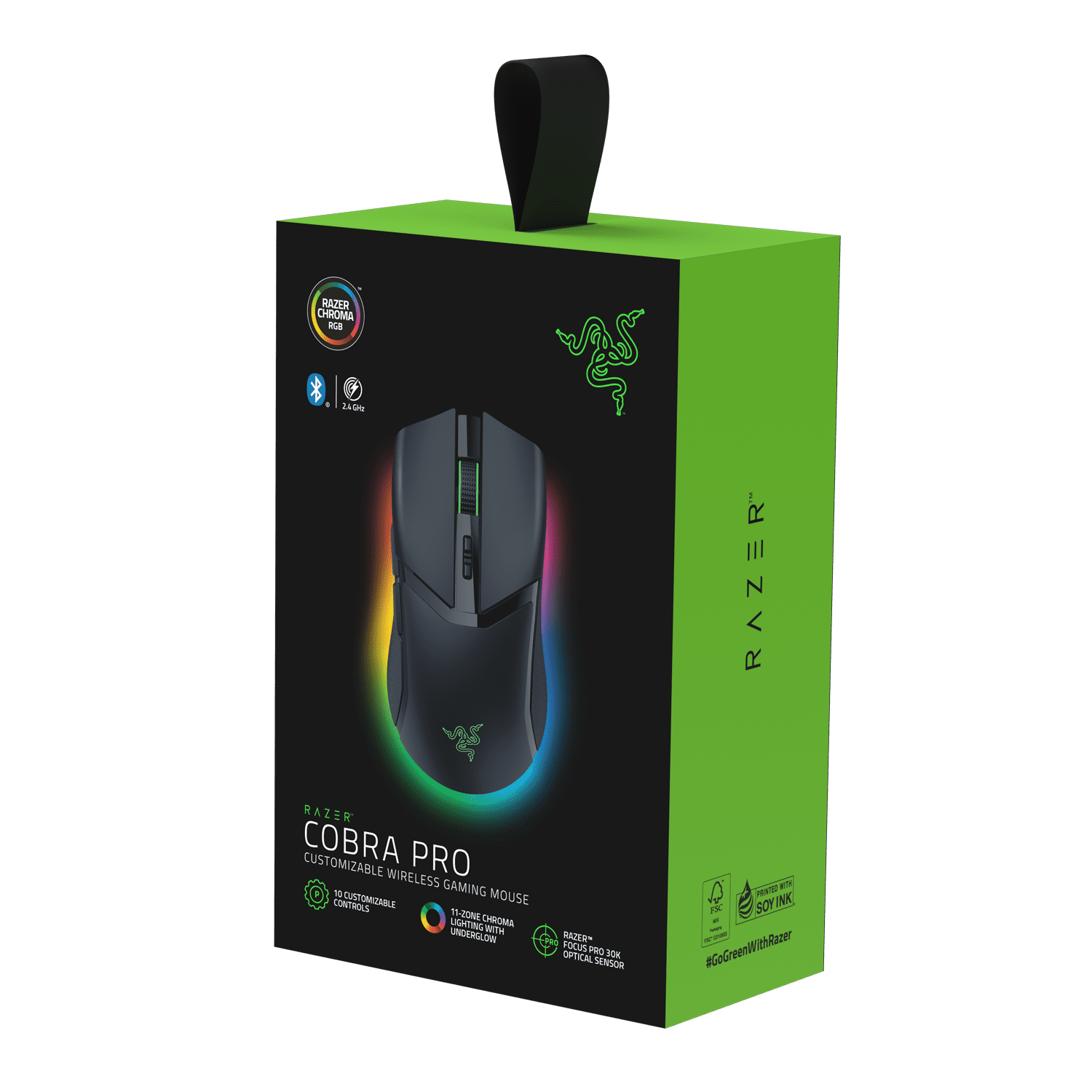 Cobra Pro Lightweight Wireless PC Gaming Mouse with  Chroma RGB, Customizable Controls, 77G, Black - Serious Techies