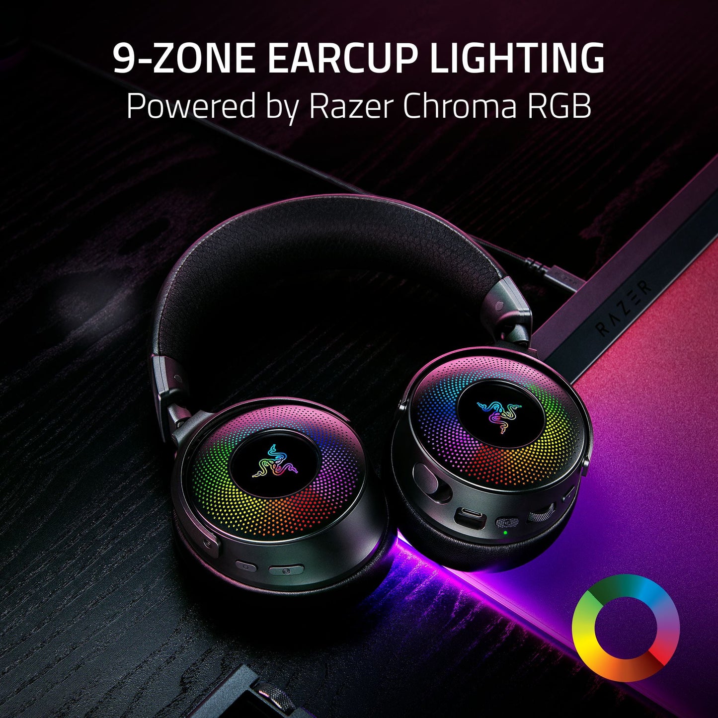 Razer - Kraken V4 Pro Wireless Gaming Headset with Control Hub, RGB Chroma, Black - Serious Techies