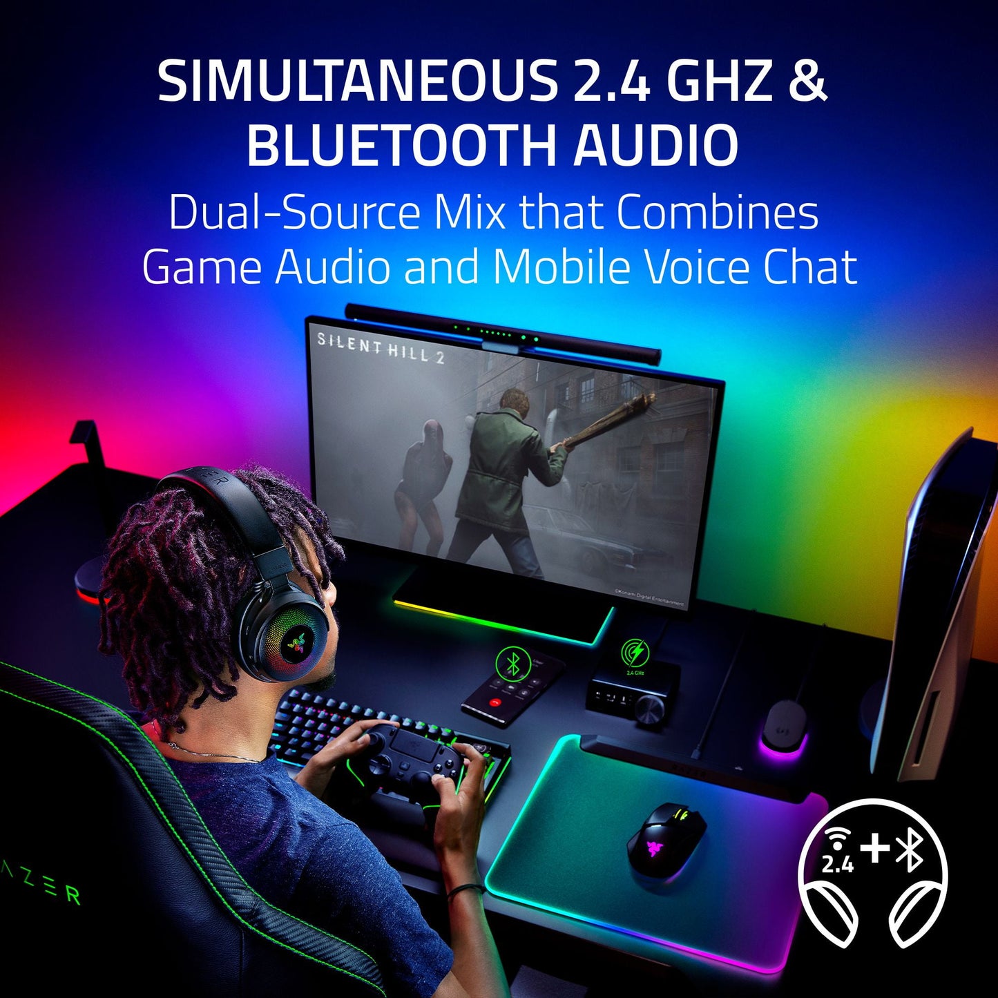 Razer - Kraken V4 Pro Wireless Gaming Headset with Control Hub, RGB Chroma, Black - Serious Techies