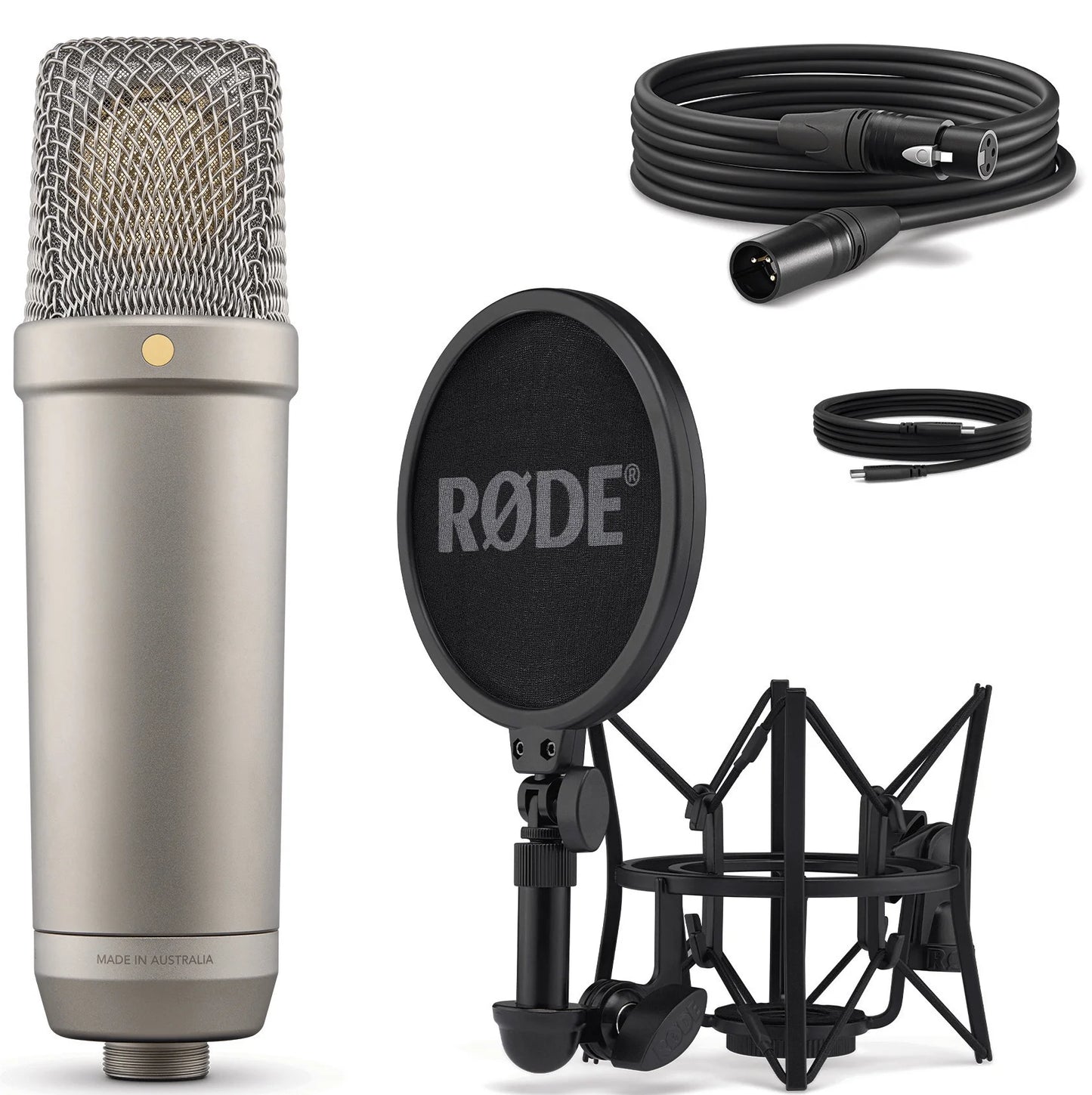 RODE - NT1 5Th Generation Condenser Microphone, SM6 Shockmount, Pop Filter, Silver - Serious Techies
