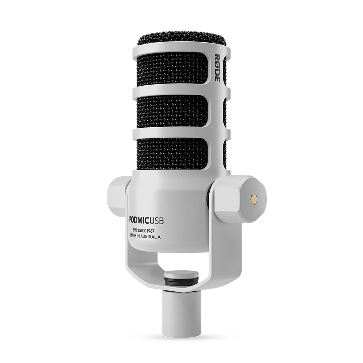 RODE - PodMic Dynamic Cardioid Broadcast USB and XLR Microphone, White - Serious Techies