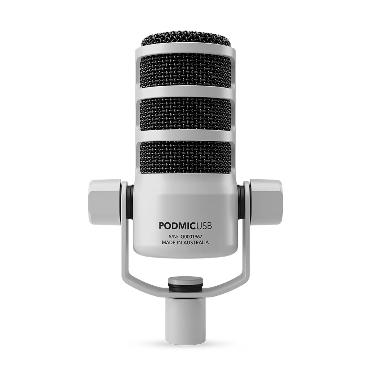 RODE - PodMic Dynamic Cardioid Broadcast USB and XLR Microphone, White - Serious Techies