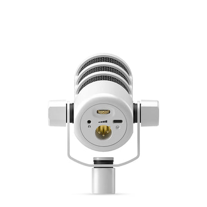 RODE - PodMic Dynamic Cardioid Broadcast USB and XLR Microphone, White - Serious Techies