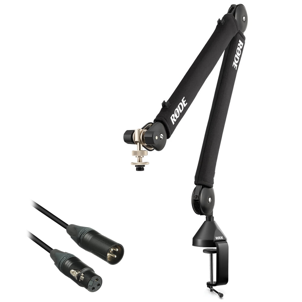 RODE - PSA1+ Pro Studio Boom/Arm Bundle with Kopul 3000 Series Neutrik 10' XLR Cable - Serious Techies