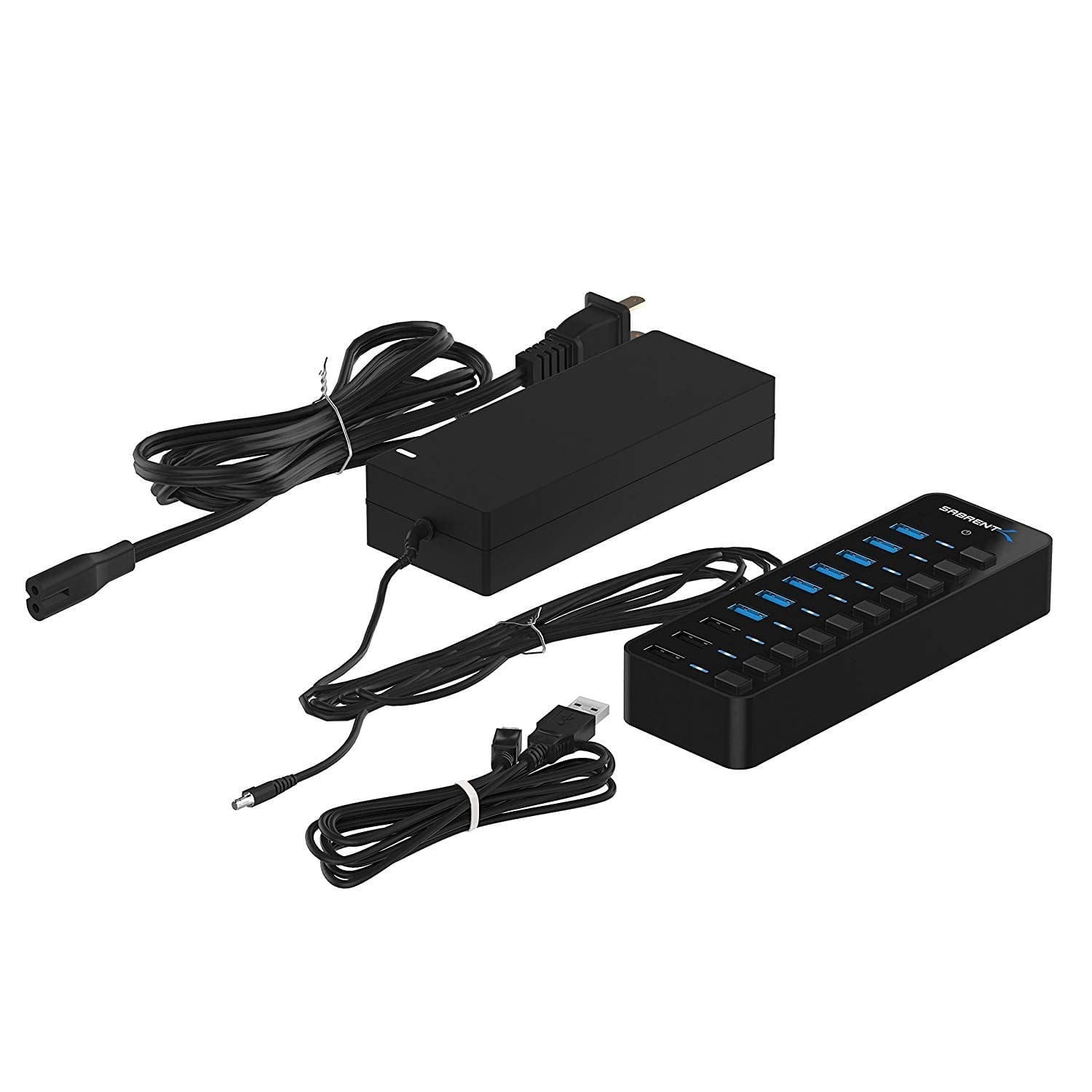 Sabrent - 60W 10 Port Usb 3.0 Hub Includes 3 Smart Charging Ports - Serious Techies