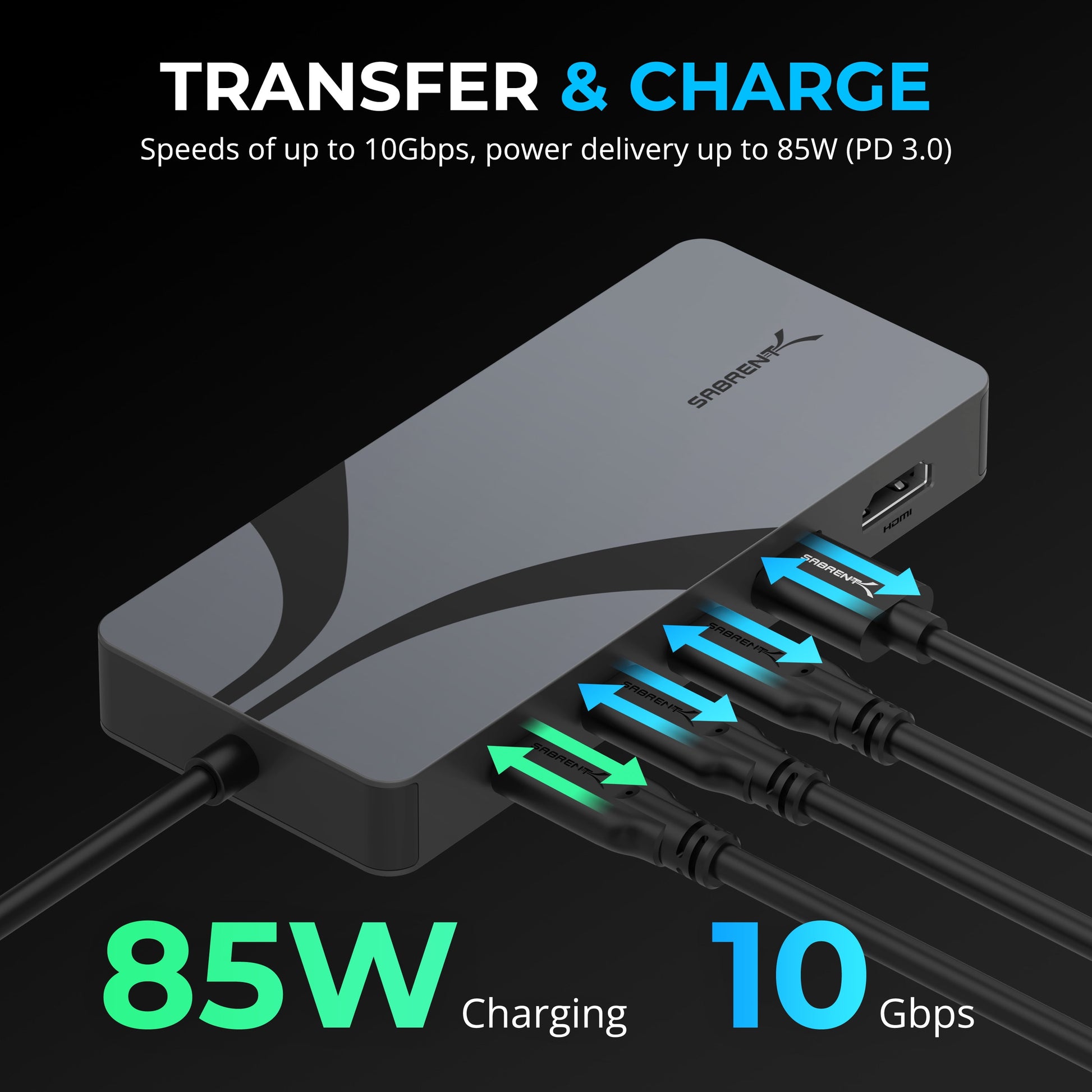 SABRENT - USB4 Hub, Travel Dock Hub with 2 USB-C Ports, 1 USB-A Port, HDMI 2.1, 2.5Gbe and 85W PD 3.0 [HB-U4HP] - Serious Techies